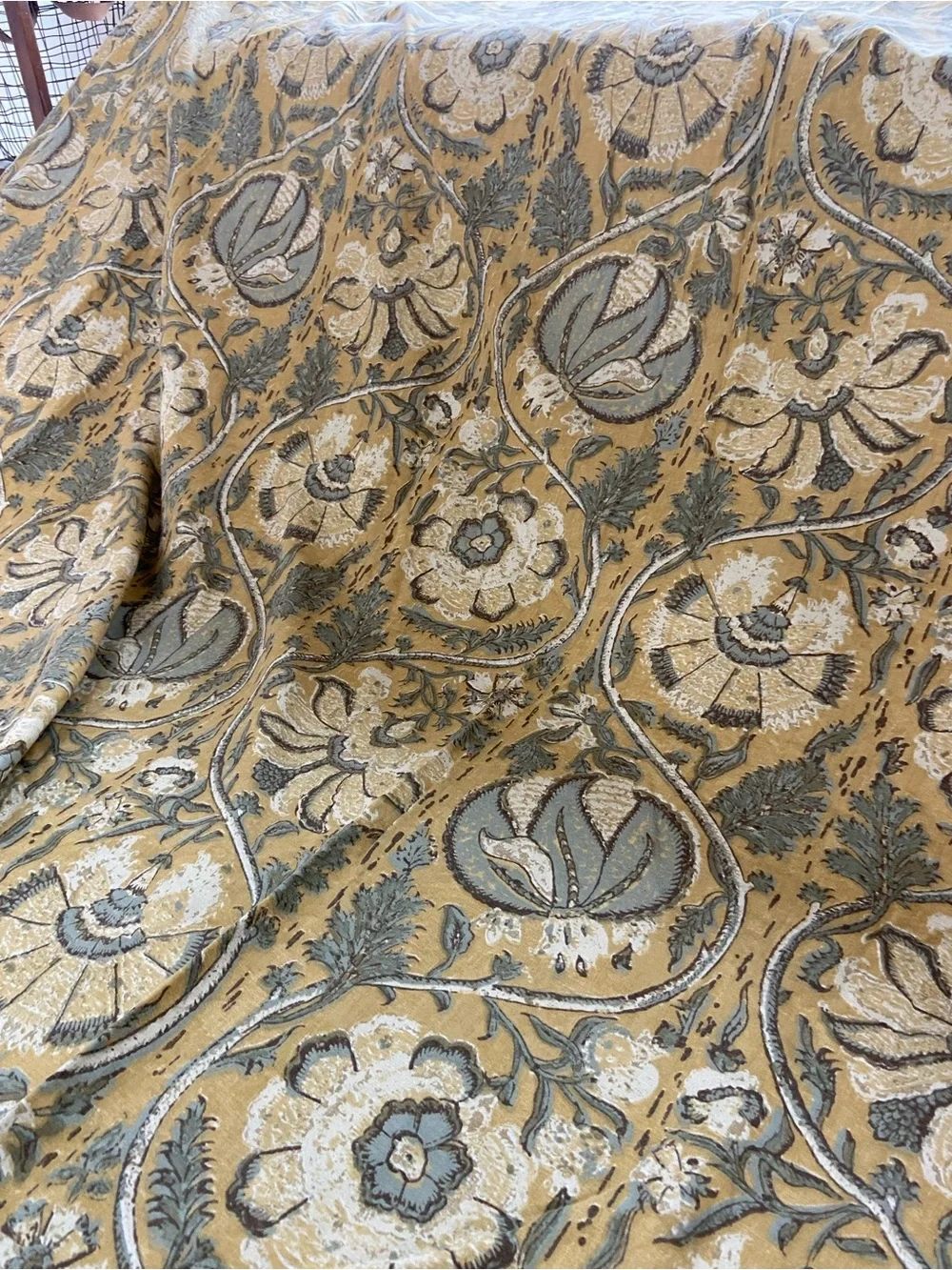Pottery Barn Penelope Kalamkari Palampore Duvet Cover 100% cotton yellow floral